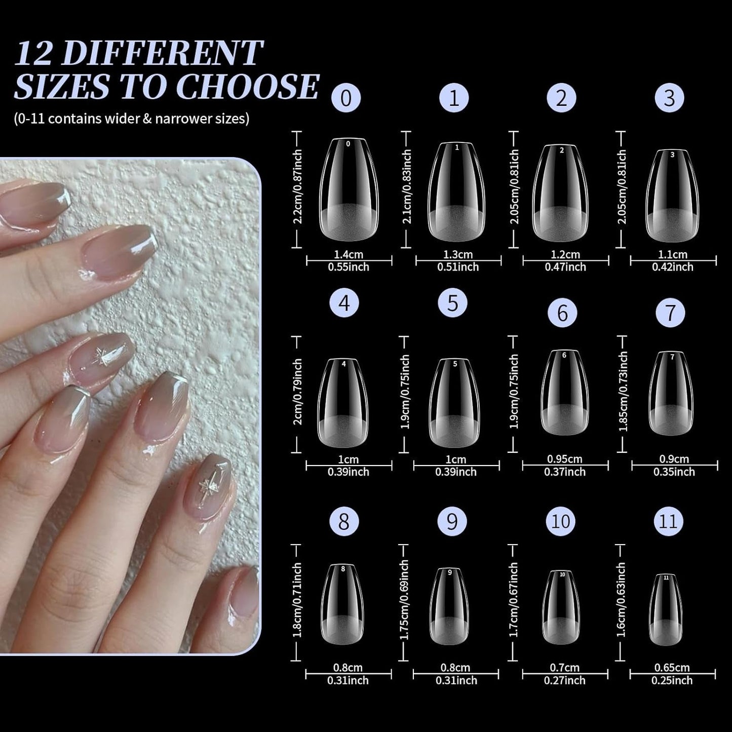 Unghie Artificiali Corte 500 Pezzi Punte Per Unghie In Gel Morbido Con Copertura Completa Per Unghie In Gel 12 Misure Punte Per Unghie Prelucidate Per Unghie In Gel Unghie Artificiali Corte Estensioni Per Unghie A Bara Con Scatola