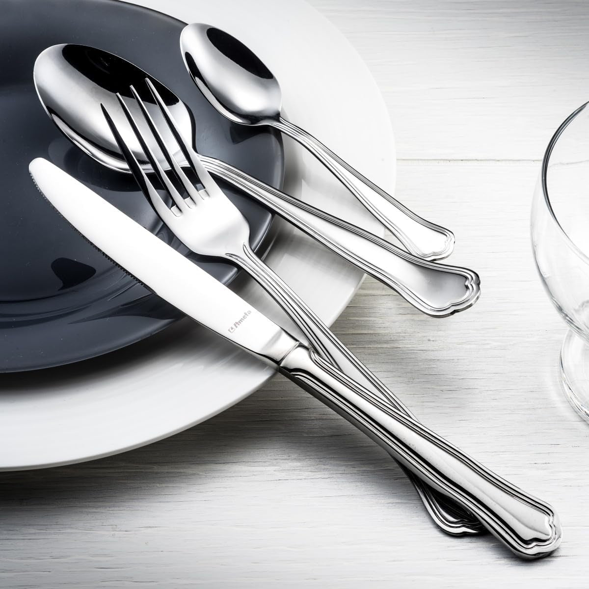 Posate Amefa CONTOUR URFE, 6 persone, acciaio inox lucido, 24 pezzi Cucina Naty Shop