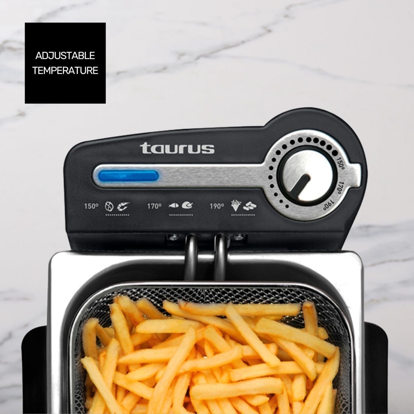 Taurus Professional 2 plus - Friggitrice ad olio, 2 litri, 1700 W, acciaio inox 18/8 Elettrodomestici Naty Shop