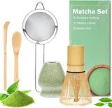 Alyvisun Set Matcha, Set da tè Matcha da 5 pezzi con teiera Matcha e supporto per tè Matcha, cucchiaino, cucchiaino da tè, set da tè Matcha per gli amanti del matcha, ideale per principianti ed appassionati