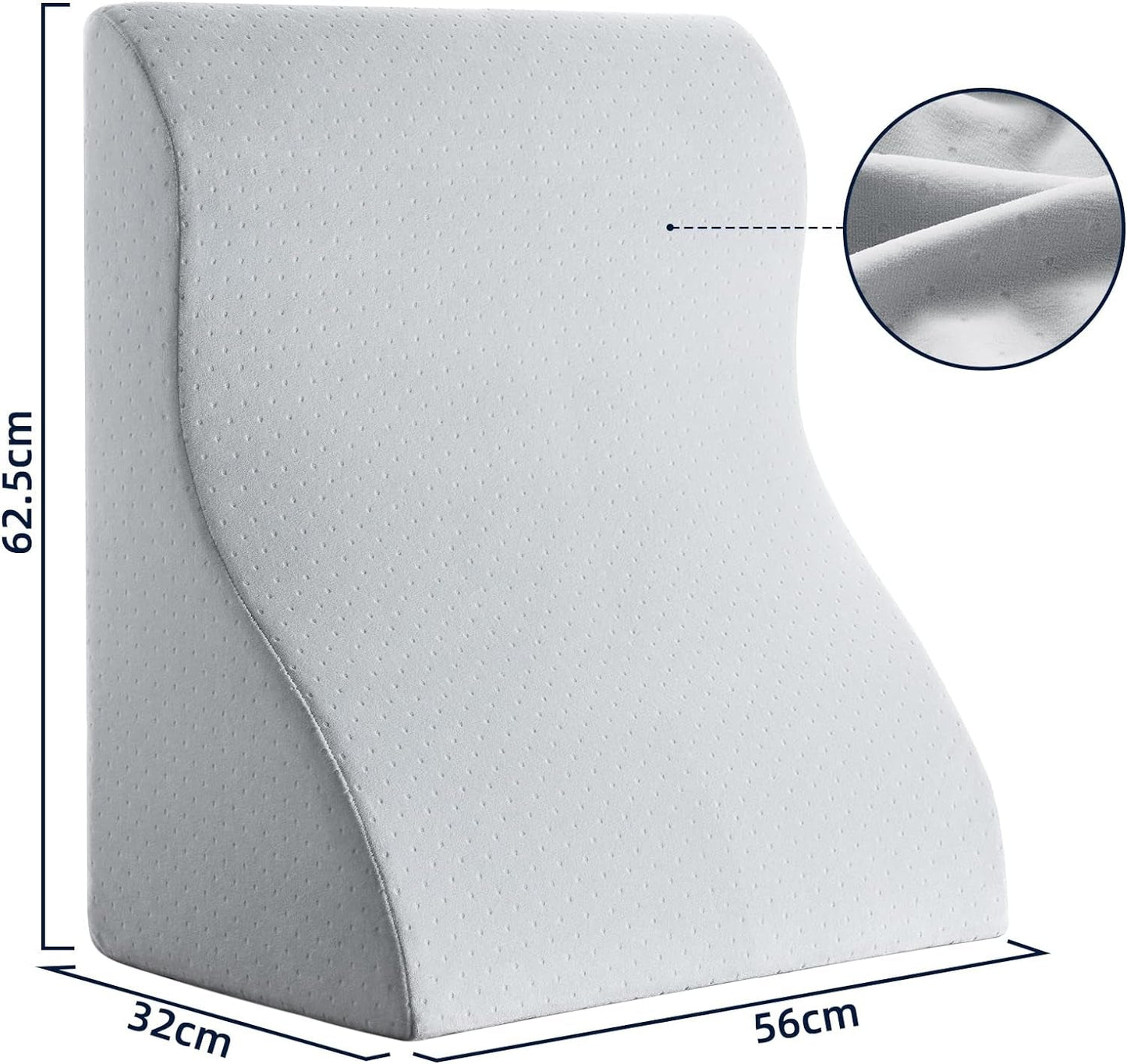 Cuscino da Lettura per Letto e Divano - Cuscino in Piuma Memory Foam - Cuscino per Schienale ergonomico - Perfetto per sostenere la schiena mentre ti rilassi, giochi, leggi o guardi la TV - Ampio