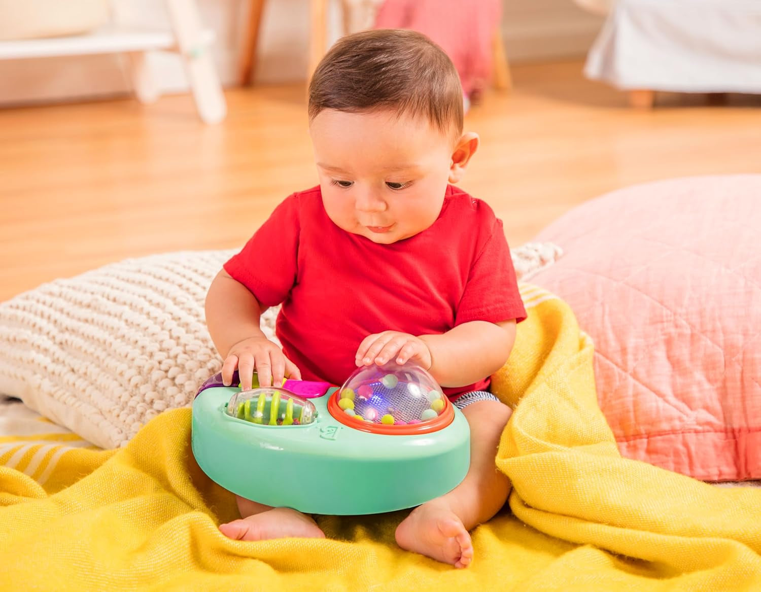 B. giocattoli - Gioco per bambini per seggiolone - Gioco a ventosa con musica, luci, suoni - Gioco sensoriale - Gioco di attività motoria per bambini - dai 6 mesi - Whirly Pop Baby Toys Naty Shop