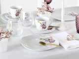 CreaTable, 24024, serie Square Orchid, set di stoviglie da 18 pezzi per 6, servizio da caffè in porcellana, lavabile in lavastoviglie e adatto al microonde, produzione di qualità
