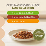 IAMS Delights Land Collection Cibo umido per gatti senza cereali - Confezione con varietà di carne Confezione multipla di cibo umido senza cereali per gatti da 1 anno in su 12 x 85 g