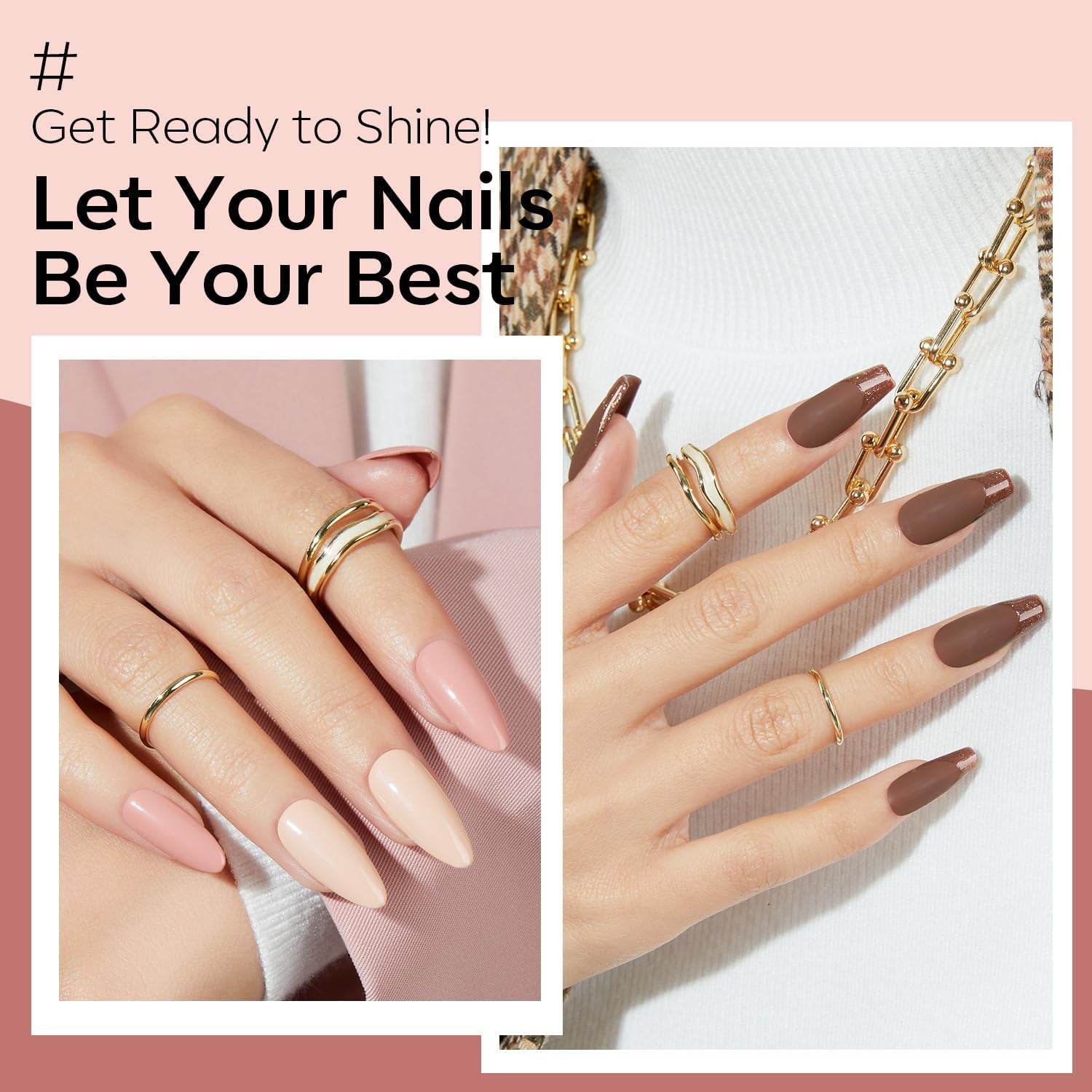 Modelones Set Smalti Gel per Unghie 35 Pezzi, Set Smalti Gel UV con Lampada da 48 W, Set Smalti Gel per Unghie Nude Marrone Bianco Rosa, Set Smalti Gel UV con Base Top Coat Set per Unghie