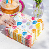 Tovaglioli di carta da tavola con faccina sorridente di buon compleanno di alta qualità Tovaglioli con palloncini per catering per feste Tovaglioli usa e getta ecologici compostabili durevoli riciclabili
