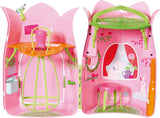 BABY Born Storybook Cottage, Casa delle Bambole Pieghevole per Bambole da 18 cm con Tavolo, Camino, Chaise Lounge e Telescopio, Rosa Verde, 833803 Zapf Creation Dollhouses Naty Shop