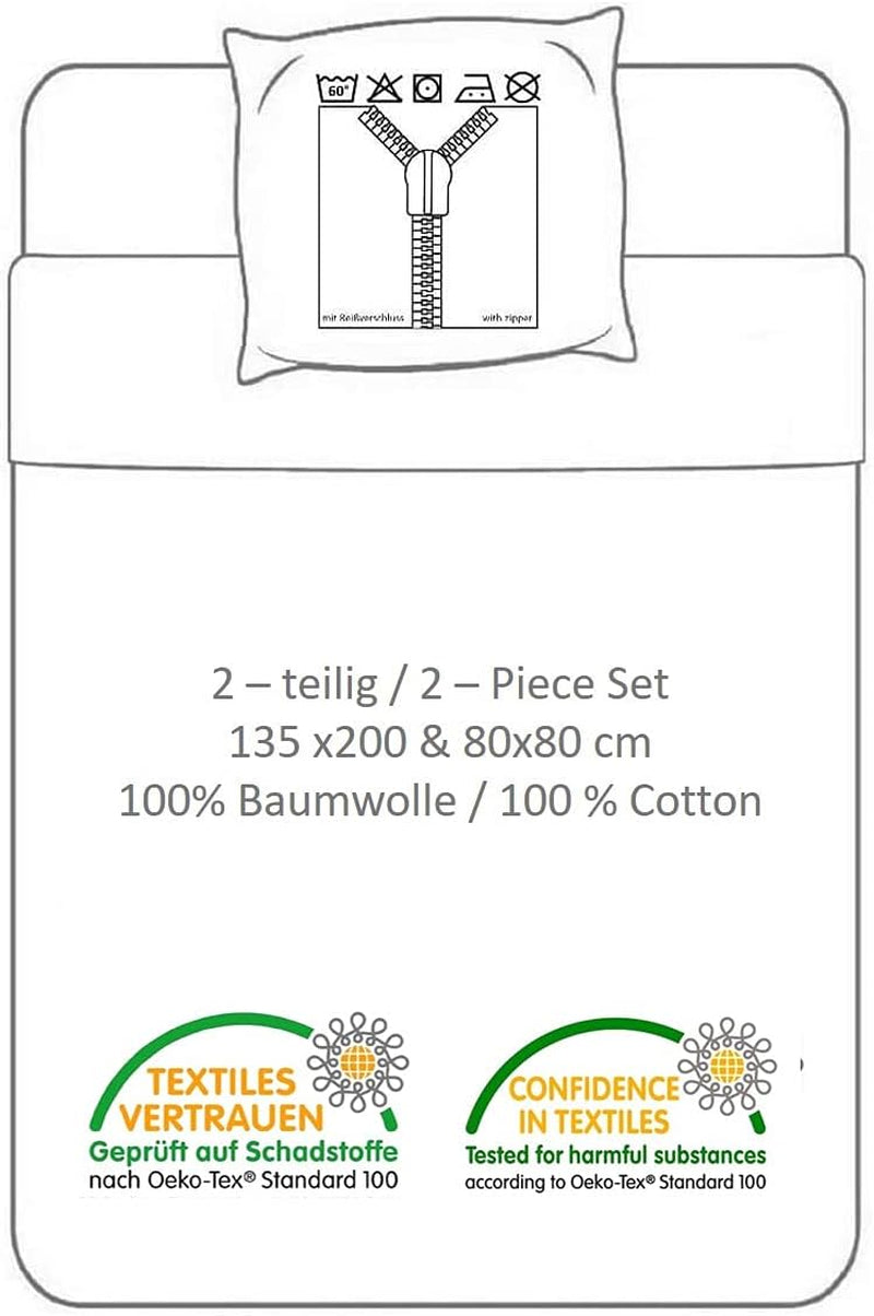 Biancheria da letto per bambini, film e cartoni animati, reversibile, in cotone Biancheria da letto - bambini Naty Shop