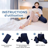 INFANZIA cuscino da lettura ergonomico con braccioli, supporto per la schiena, blu navy