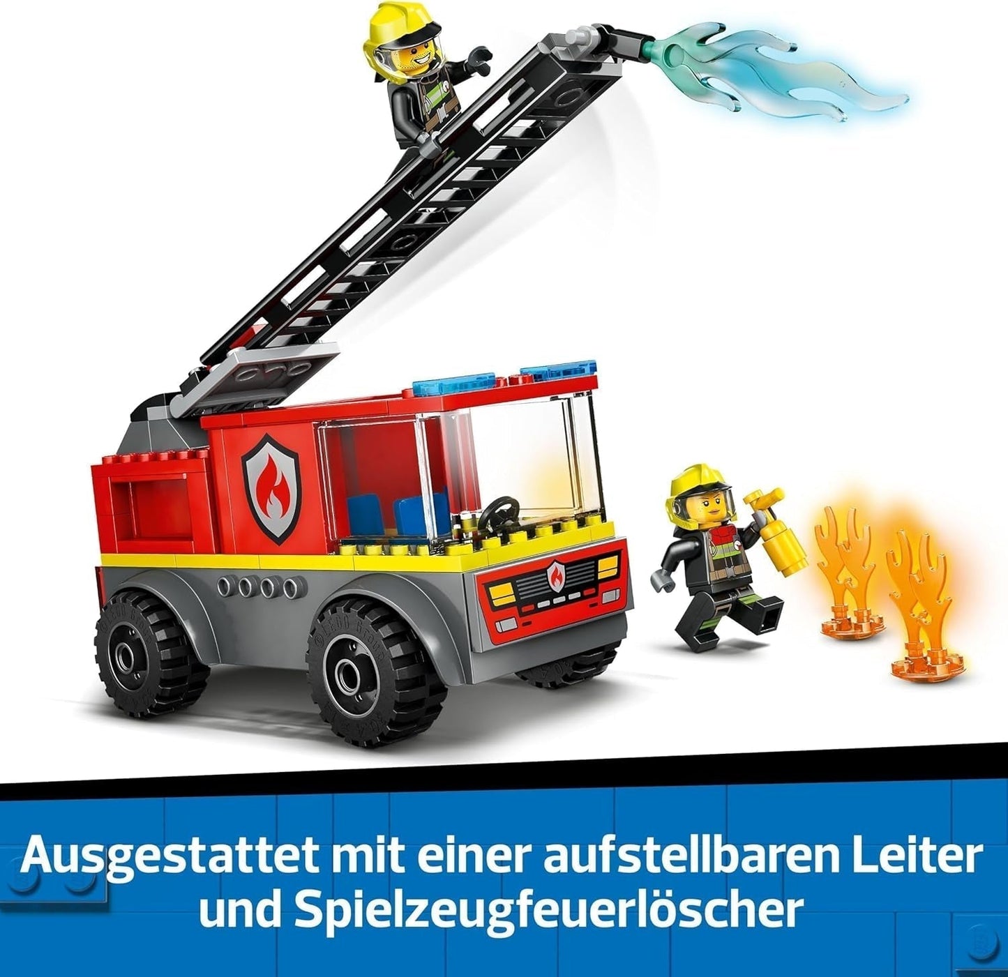 Autoscala dei pompieri LEGO City - Autopompa giocattolo con 2 minifigure di pompiere per ragazzi e ragazze dai 4 anni - giocattolo educativo - regalo per bambini in età prescolare 60463 Set da costruzione Besuche den LEGO-Store
