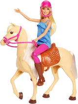 Bambola Barbie e cavallo giocattolo, accessori per l'equitazione, include 1 bambola e 1 cavallo, adatto come regalo per bambini dai 3 anni in su, FXH13