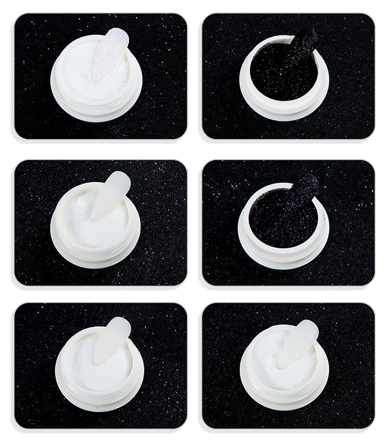 Polvere per unghie cromata Aurora Ice Shimmer Polvere di pigmenti cromati 4 pezzi Polvere cromata Nägel Nail Art Nageldesign