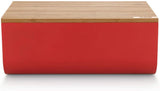 Alessi Mattina BG03 R - Cestino pane in acciaio inox con resina epossidica e legno di bambù, rosso Contenitori per alimenti Naty Shop