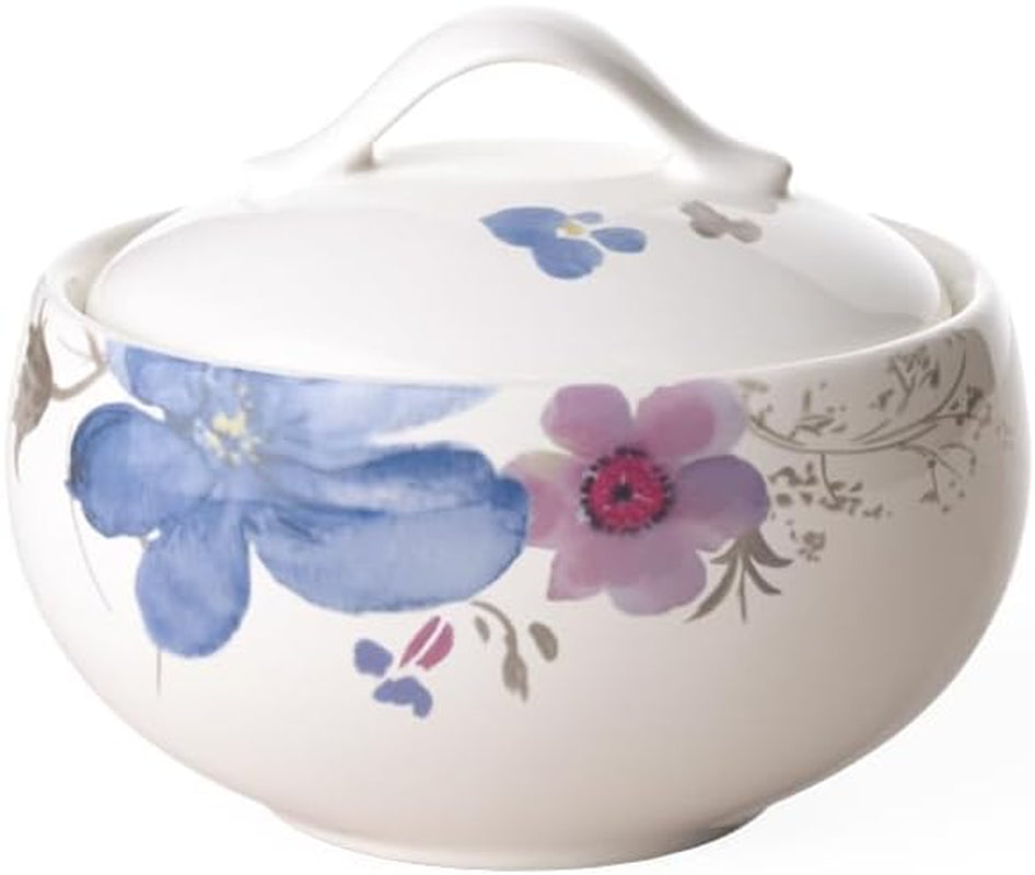 Villeroy & Boch Mariefleur Gris Basic zuccheriera, porcellana premium, bianco/multicolore
