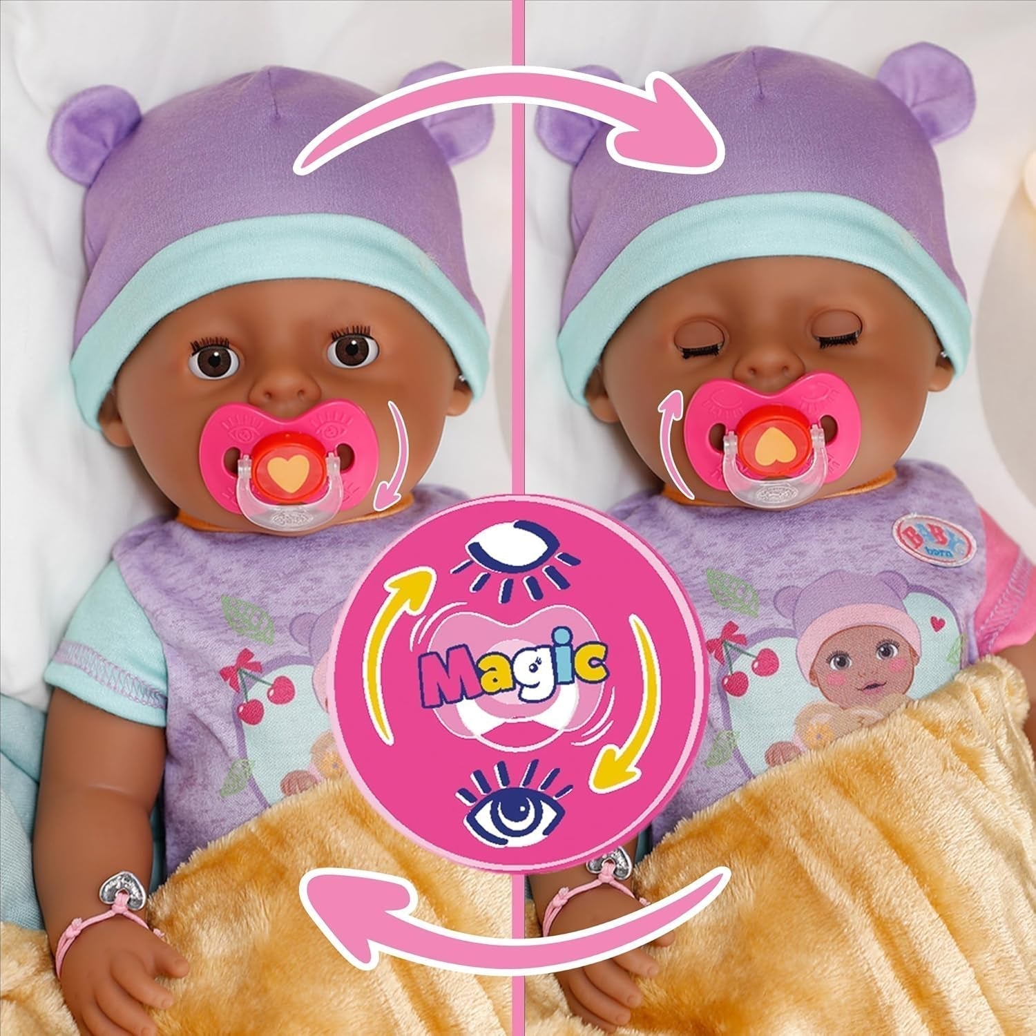BABY Born Eva 43Cm, bambola con 10 funzioni e accessori, per bambini dai 3 anni, funziona senza batteria, bambola grande 43Cm, 836408 Zapf Creation Dolls Naty Shop