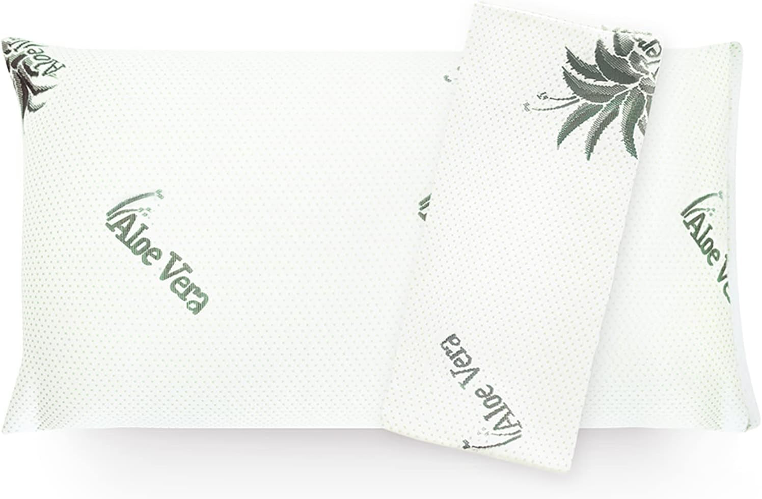 Mister Sandman Cuscino ergonomico 40X80 cm, Cuscino per il collo con federa in Aloe Vera, Cuscino in viscosa perfetto per chi dorme sulla pancia, sulla schiena e sul fianco, Cuscino in memory foam Cuscini ortopedici cervicali Naty Shop