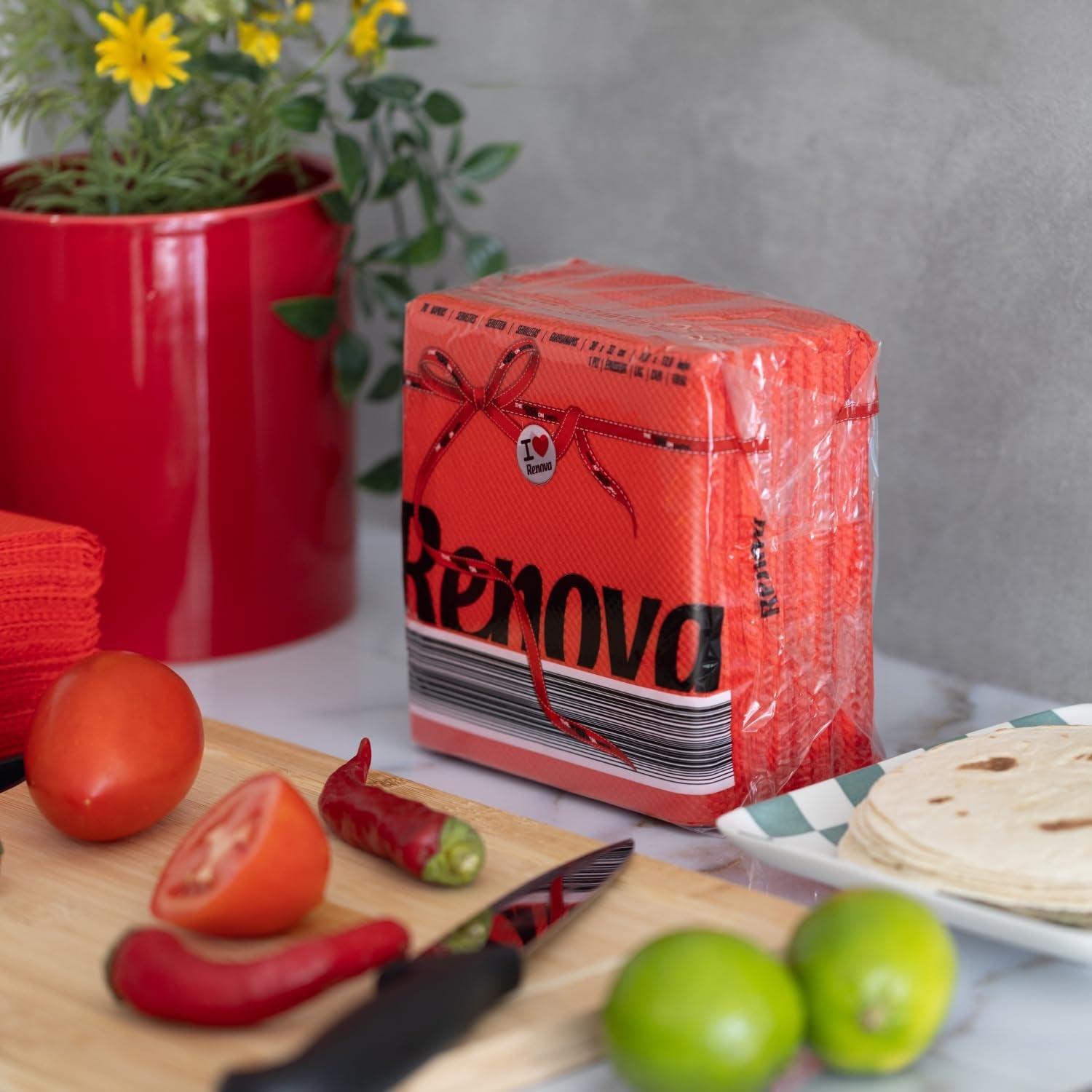 Tovaglioli di carta Renova, etichetta rossa rossa - 70 tovaglioli