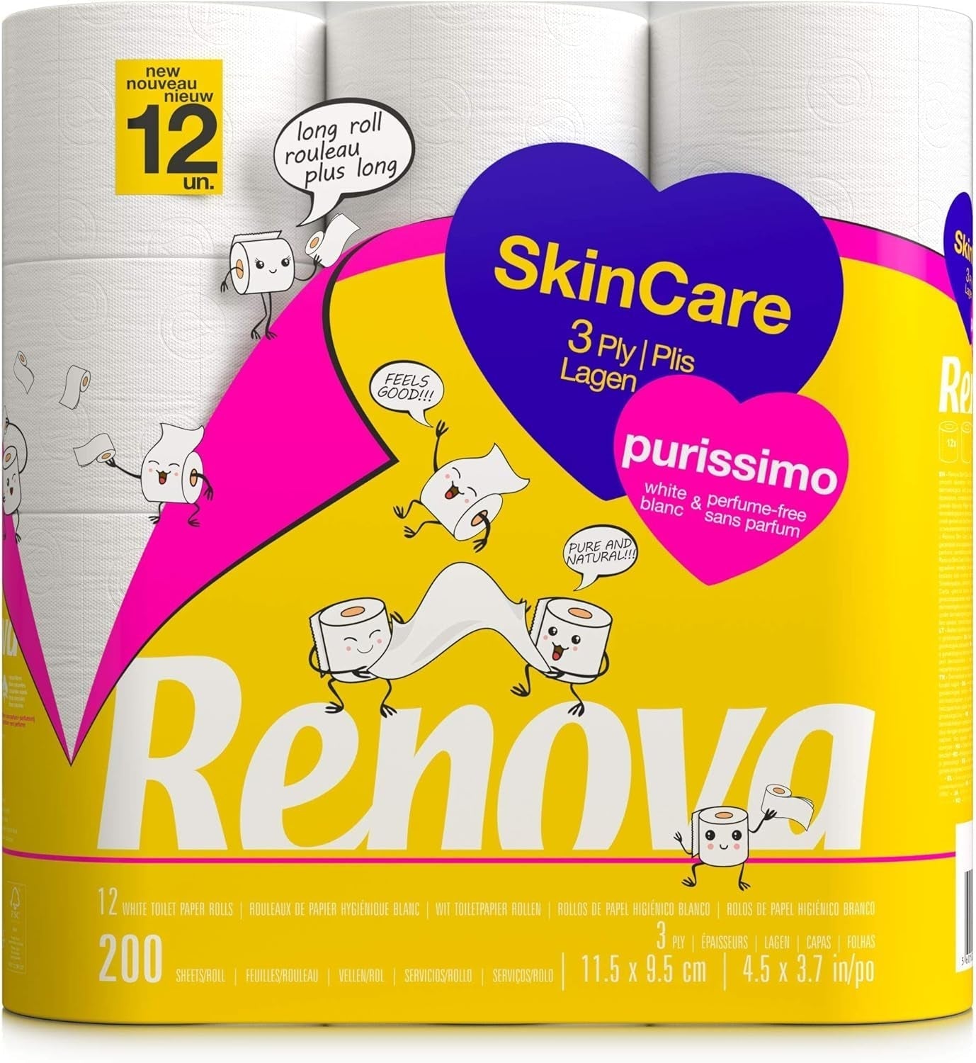 Carta igienica Renova Skincare Purissimo, 12 rotoli, bianca