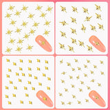 400 Pezzi Oro Argento Stern Nail Charms Nägel, 3D Metall Star Nagelkunst Dekorations, Star Nail Design Gemischt Größe Form Nägel Zubehör