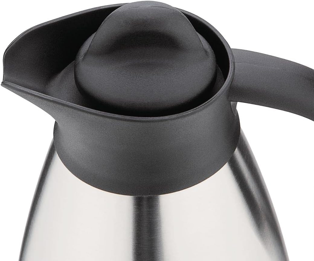 Tazza per latte sottovuoto Olympia con tappo a vite, 500 ml/17 once, acciaio inossidabile con coperchio nero, stampa latte sul lato, postazioni buffet per tè e caffè, CL371
