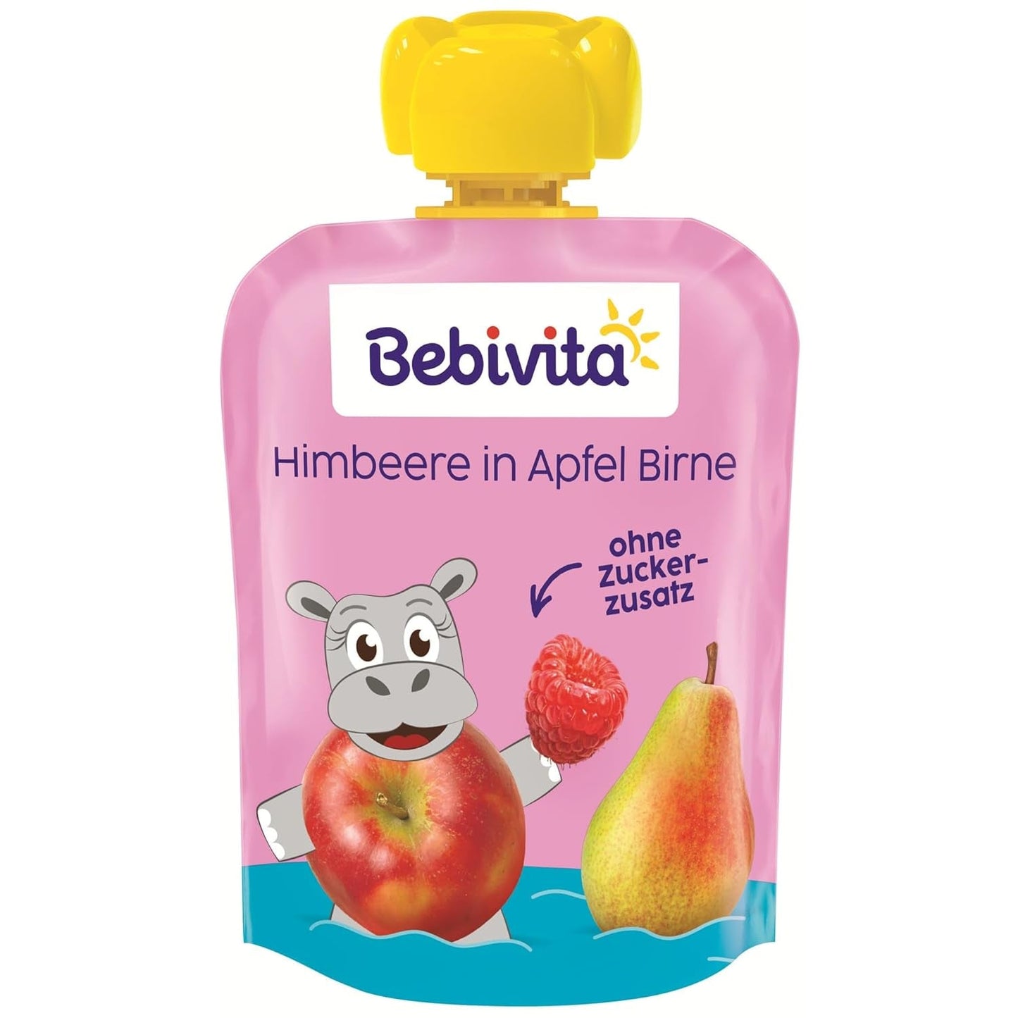 Himbeere in Apfel Birne Quetschie – 16 Stück (4er Pack, je 4 x 90g), senza zucchero, senza glutine, ideale per snack unterwegs e selbständiges