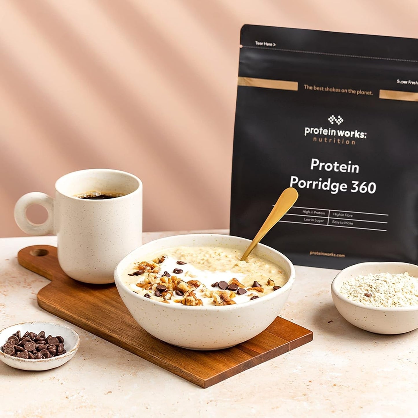 Protein Works - Porridge Proteico 360 | Mito Ulteriori vitamine e minerali | Proteinreiches Frühstück | Kalorienarme Haferflocken | 13 Porzioni | Naturale | Negozio Naty di cereali da 1 kg