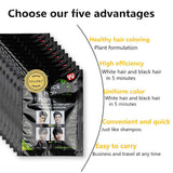 Shampoo colorante per capelli neri istantaneo con ingredienti naturali, tintura per capelli neri semipermanente, facile da usare, a lunga durata, ingredienti naturali (10 pezzi, nero) Naty Shop Tinture per capelli