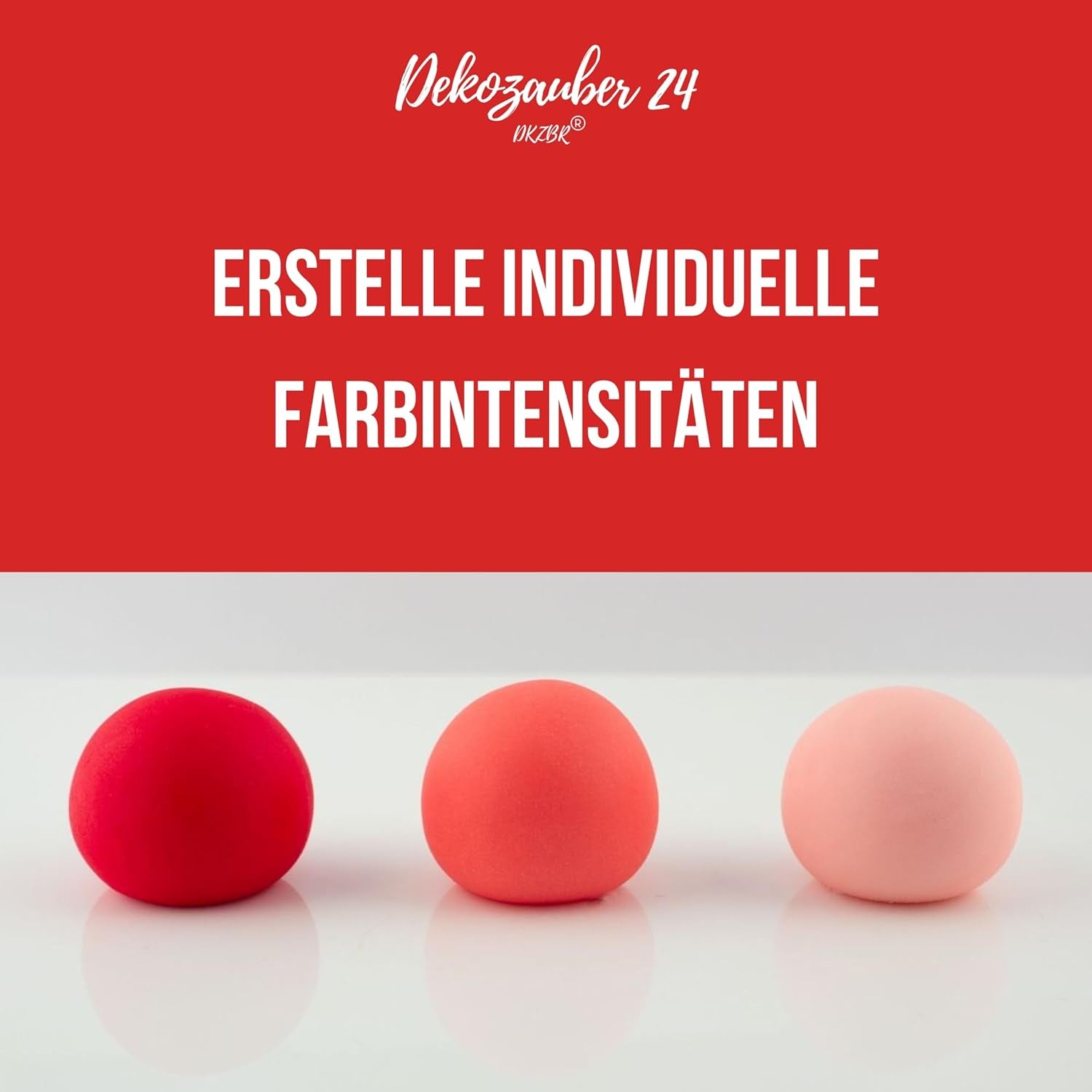 Dekozauber 24 coloranti alimentari rossi, gel, 30 g, vegani, senza zucchero, altamente concentrati, coloranti alimentari rossi per fondente, crema al burro, bevande e altro