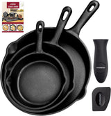 Bistecchiera in ghisa con manico OVERMONT Pentole e Padelle Naty Shop Round Set 3 pezzi