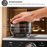 Macchina per caffè espresso manuale Krups Precision con portafiltro e macinacaffè, macchina per caffè barista con pannello di controllo intuitivo, impostazioni di pre-infusione, macchina per caffè espresso con ugello vapore, riscaldamento rapido, XP801T10