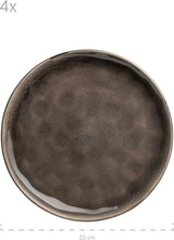 MÄSER 934073 Niara Organic Series Moderno set di stoviglie per 4 persone con emozionante look vintage, servizio combinato da 16 pezzi con una speciale combinazione di smalti nero e marrone, gres