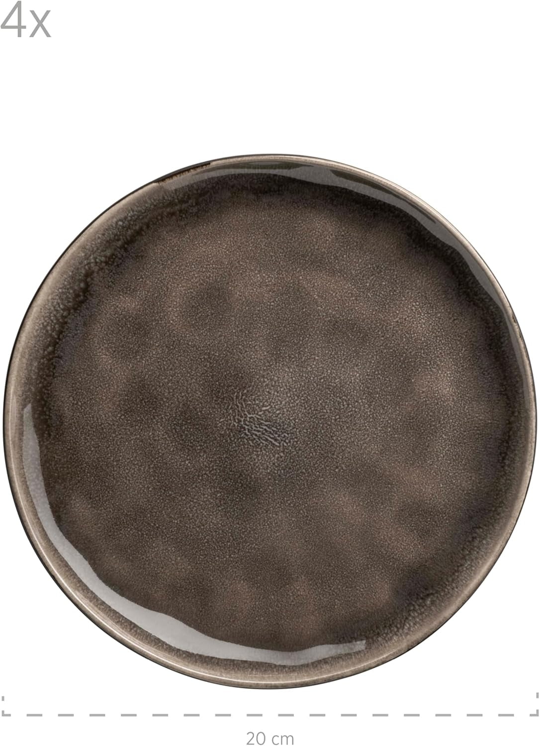 MÄSER 934073 Niara Organic Series Moderno set di stoviglie per 4 persone con emozionante look vintage, servizio combinato da 16 pezzi con una speciale combinazione di smalti nero e marrone, gres