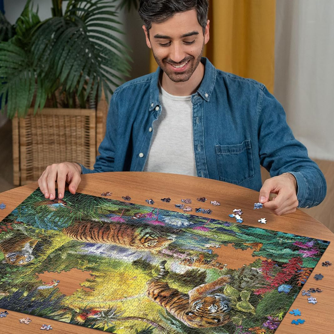 Ravensburger Puzzle 12000696 - Idillio sull'occhio dell'acqua - Puzzle da 1500 pezzi per adulti e bambini dai 14 anni in su, puzzle con motivo tigre Puzzle Naty Shop
