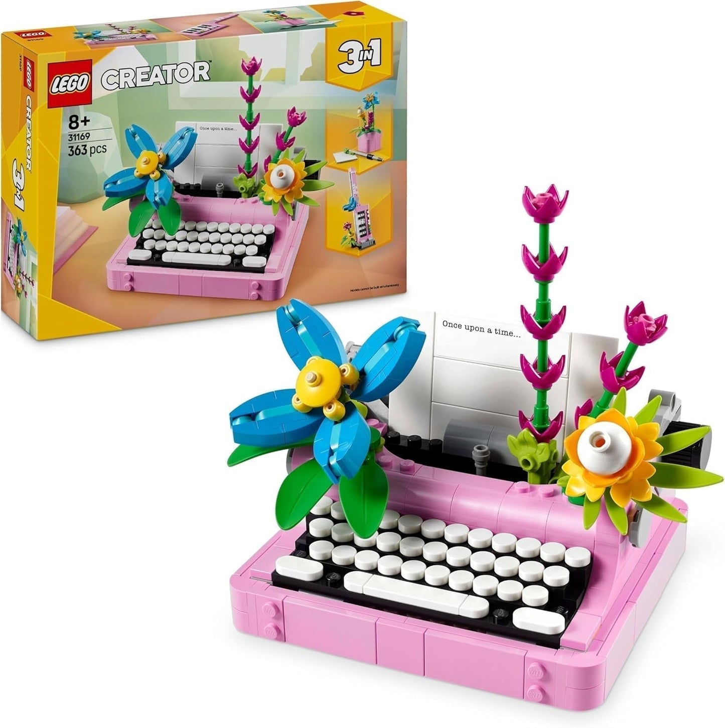 Macchina da scrivere LEGO Creator 3In1 con fiori - giocattolo trasformabile in modello Keytar o vaso da fiori con quaderno e penna - set di costruzione - regalo per ragazze e ragazzi a partire da 8 anni 31169 Set di costruzione Besuche den LEGO-Store Titolo predefinito