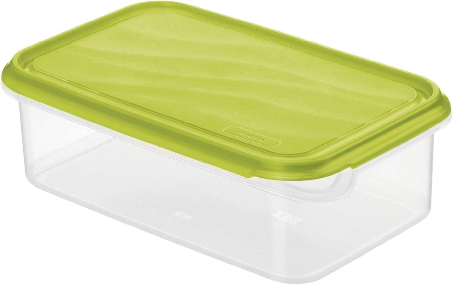 Rotho Rondo barattolo per alimenti 1,5 l con coperchio, plastica senza BPA (PP), trasparente/verde, 1,5 l (24,0 x 16,0 x 7,5 cm) Naty Shop barattolo per alimenti 1,5 l