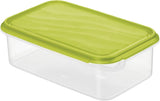 Rotho Rondo barattolo per alimenti 1,5 l con coperchio, plastica senza BPA (PP), trasparente/verde, 1,5 l (24,0 x 16,0 x 7,5 cm) Naty Shop barattolo per alimenti 1,5 l