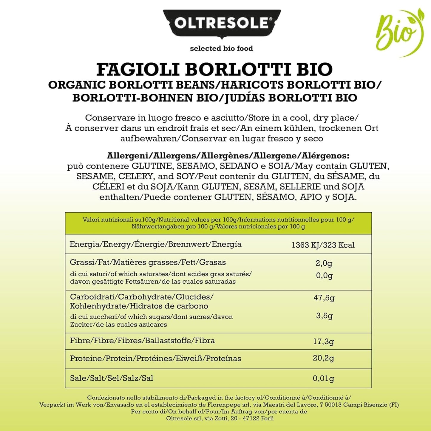 Fagioli Borlotti Bio 5 kg, Legumi secchi biologici da coltivazioni controllate, Ideale per insalate, zuppe e contorni, Formato comodo