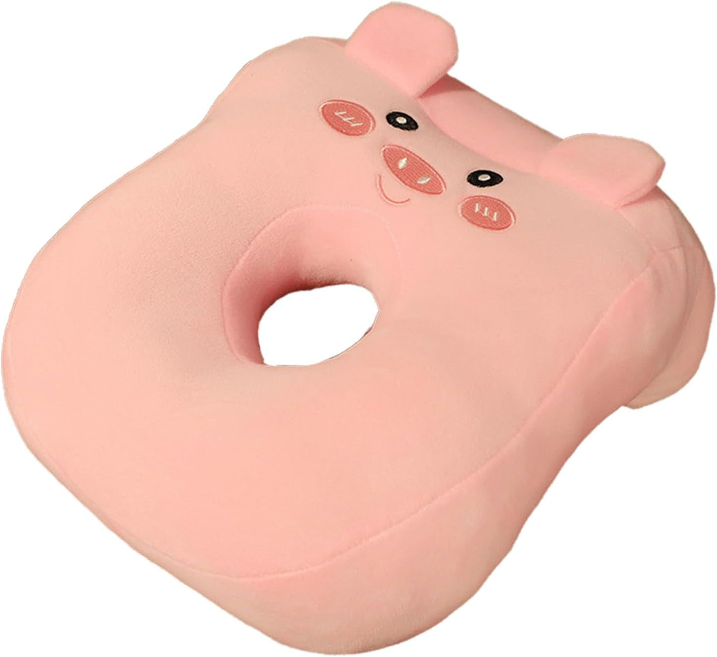 Cuscino per dormire da ufficio in cotone memory, carino per le orecchie, morbido cuscino per dormire, per dormire sul lato, per donne, ragazze, bambini (gattino grigio) Naty Shop Cuscini ortopedici cervicali maialino rosa