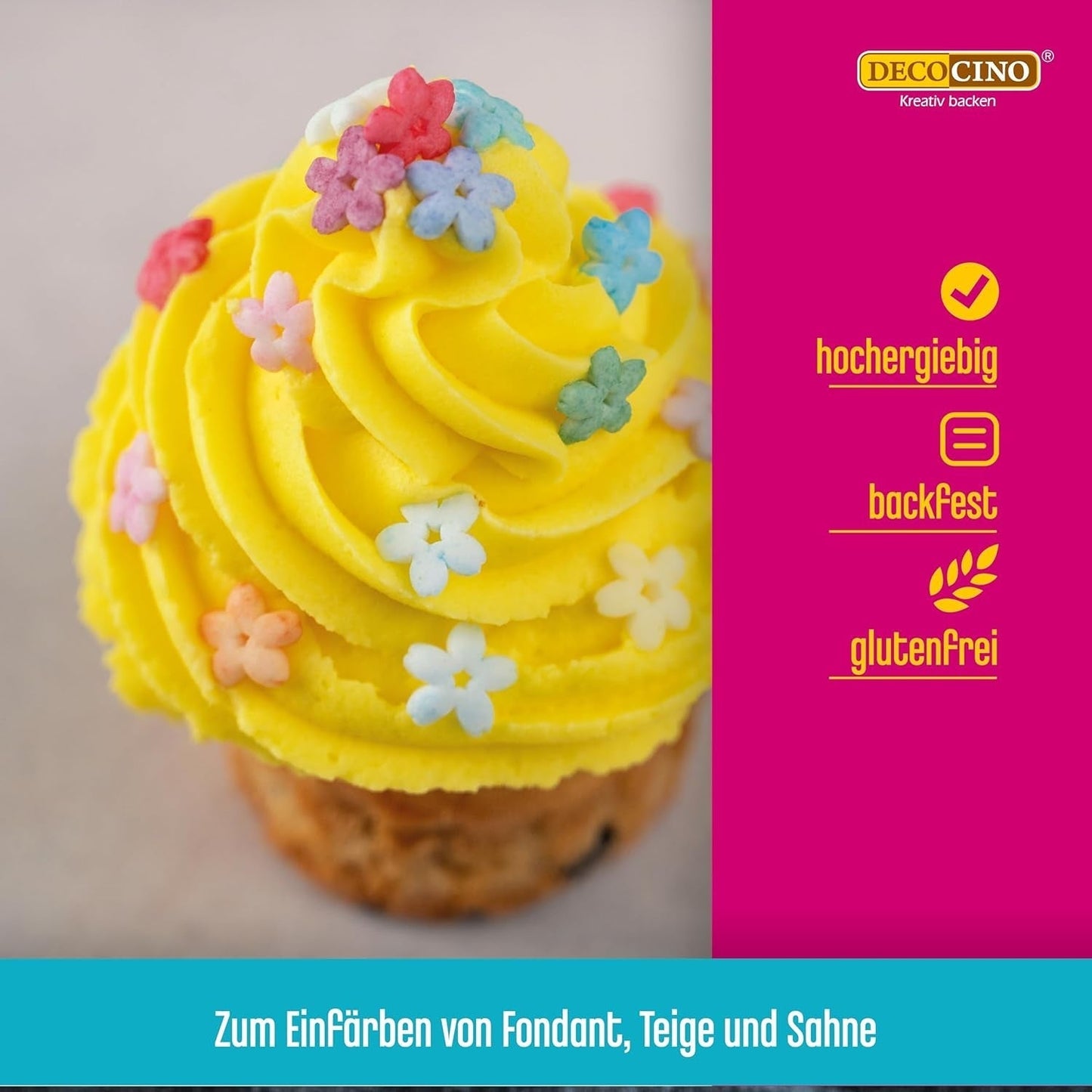 Set 6 paste coloranti Decocino - 6 x 20 g - Colorante alimentare rosso, rosa, verde, giallo, blu e nero, ideale per colorare torte, fondente e creme - Azo-free e senza glutine