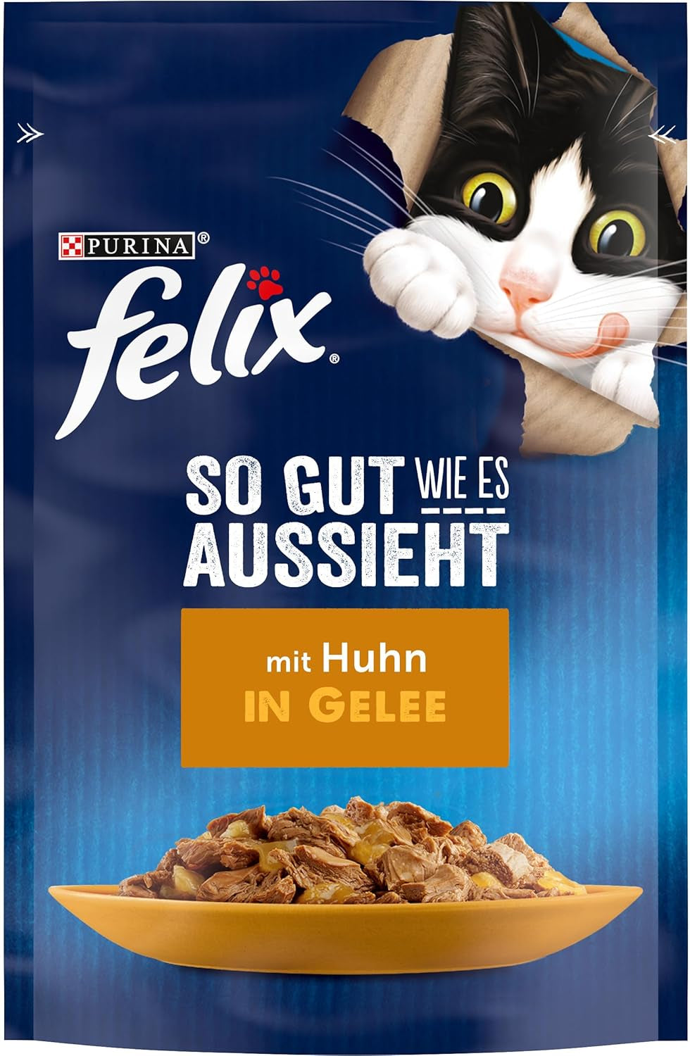 Felix Buono come sembra Cibo umido per gatti in gelatina con pollo, confezione da 26 (26 x 85 g)