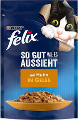 Felix Buono come sembra Cibo umido per gatti in gelatina con pollo, confezione da 26 (26 x 85 g)