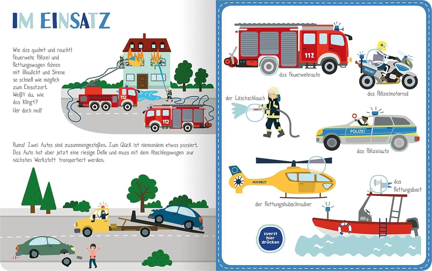 Il mio libro da colorare con suoni - Veicoli: con oltre 40 suoni | Libro sonoro di alta qualità con suoni realistici dei veicoli per bambini dai 24 mesi in su Baby Toys Naty Shop