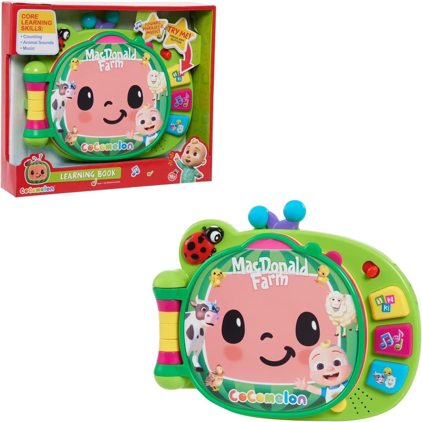 CoComelon , libro didattico J.J, funzioni didattiche ed elettronica, giocattolo per bambini a partire da 18 mesi, CCM10 (versione francese) Bebe Toys Naty Shop