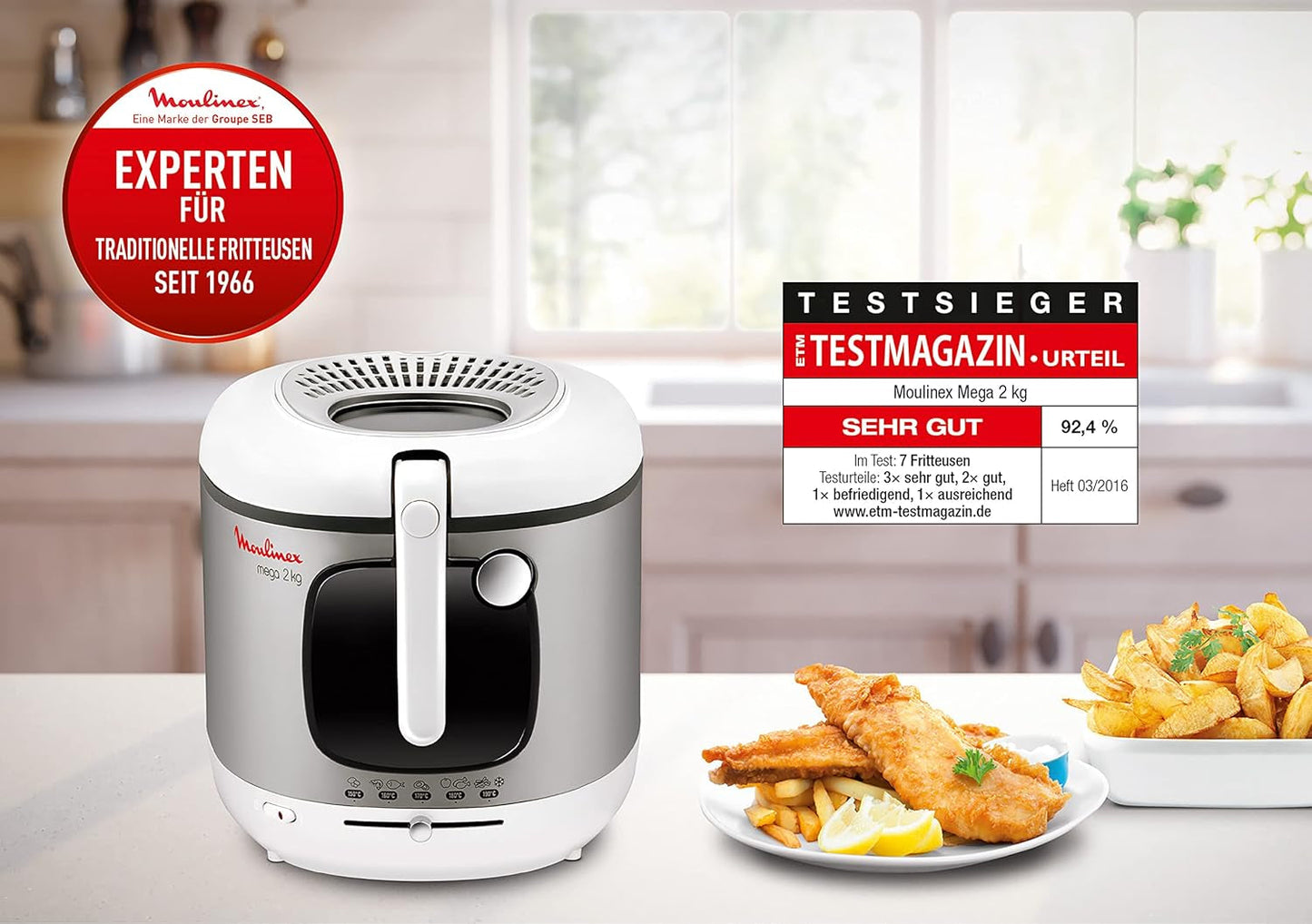 Friggitrice AM4800 Mega 2Kg, friggitrice ad olio, filtro odori, 1800 W Elettrodomestici Naty Shop