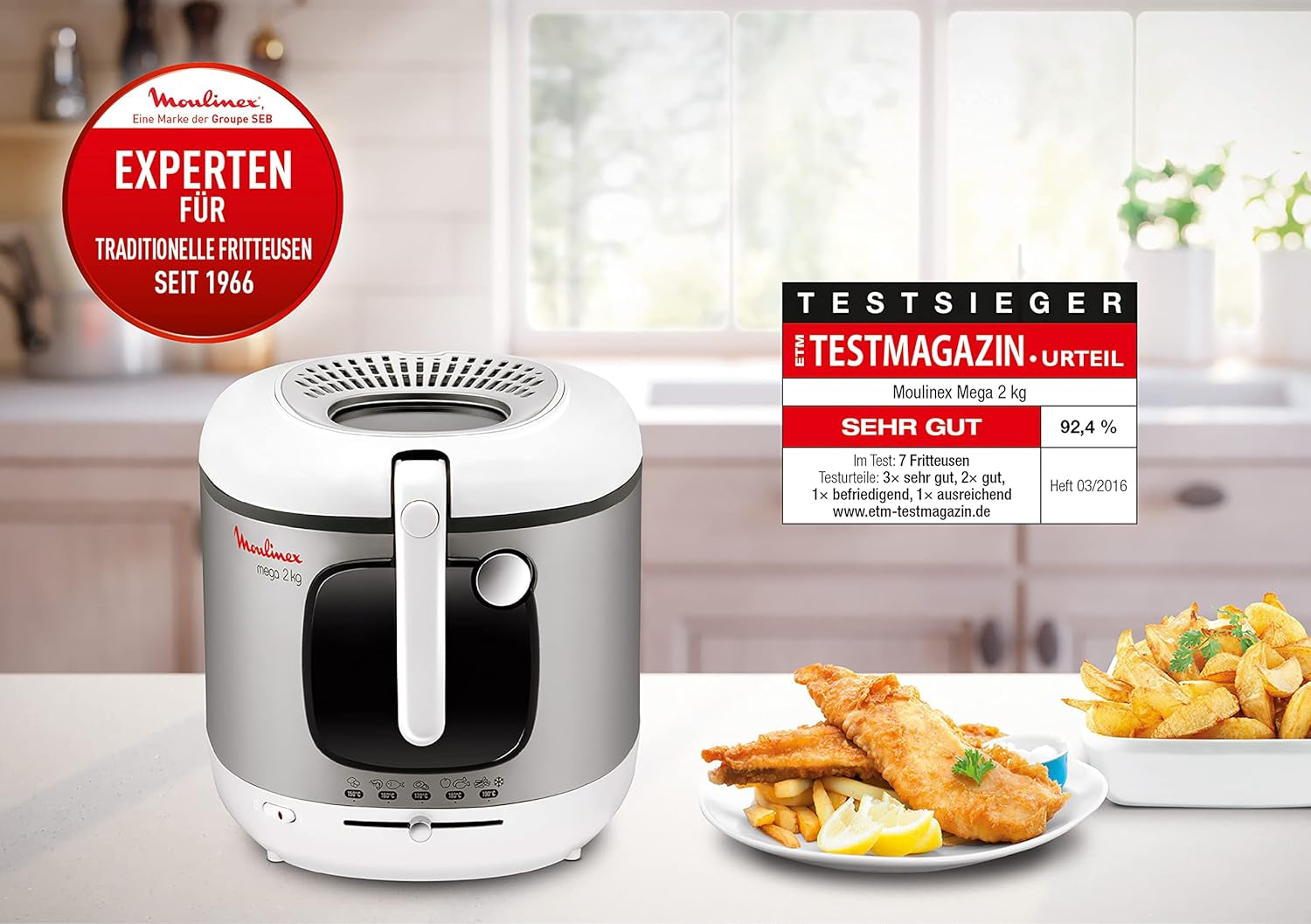 Friggitrice AM4800 Mega 2Kg, friggitrice ad olio, filtro odori, 1800 W Elettrodomestici Naty Shop