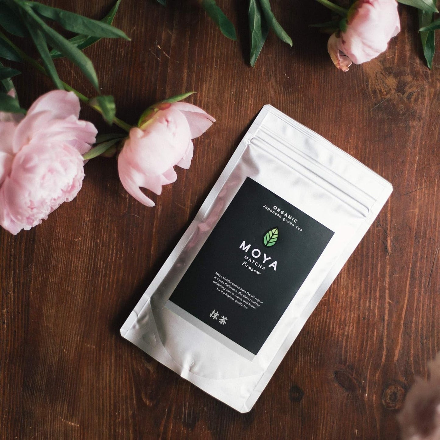 Polvere di tè verde biologico Moya Matcha | 100 g qualità premium per cerimonia | Coltivato e raccolto biologicamente a Uji, in Giappone | Tè verde matcha in polvere | Ideale per la cerimonia giapponese del tè all'acqua