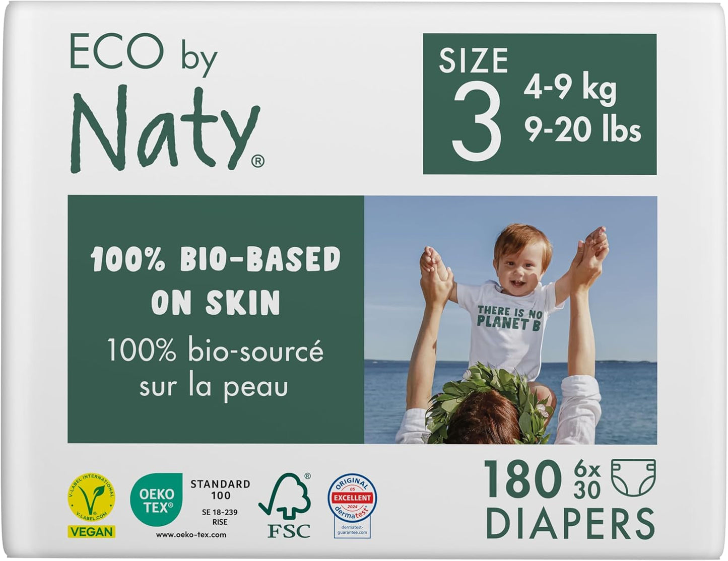Pannolini Eco Eco by Naty Baby Eco Pannolini - pannolini biologici premium, ecologici, realizzati con materiali a base vegetale, ideali per la pelle sensibile del bambino (taglia 5 - 80 pezzi)