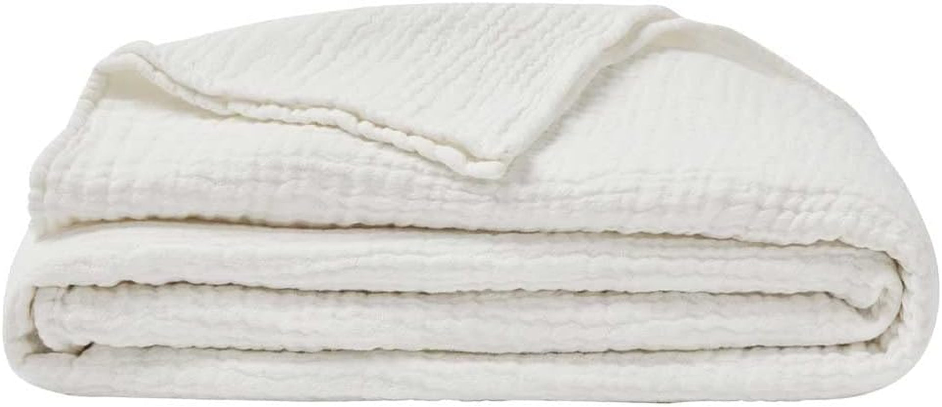 ESSIX Plaid, Monocolore, In garza di cotone, Jazzy, 130 X 170 Cm Trapunte e trapunte Naty Shop Bianco