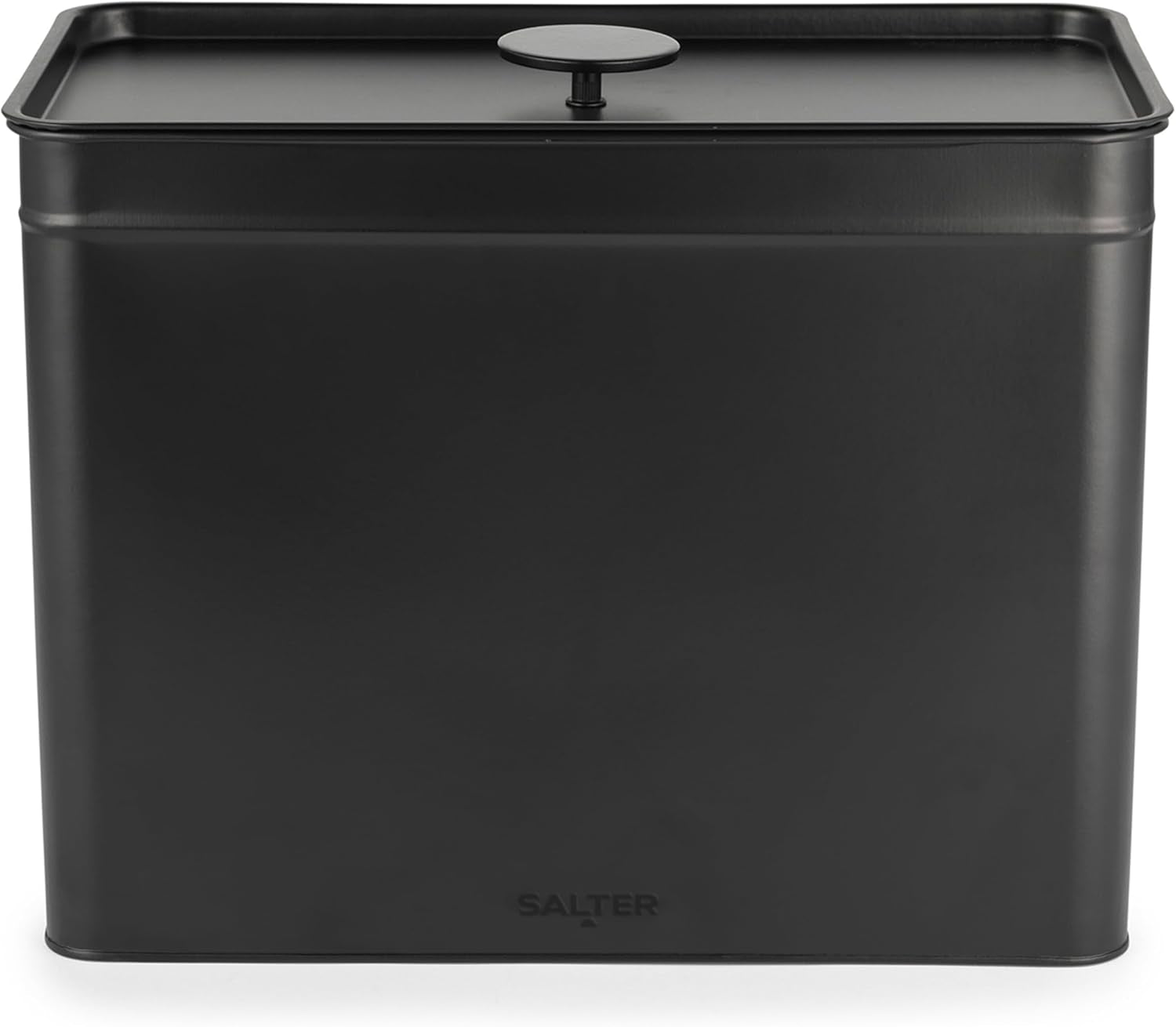 Salter BW12614EU7 Set di contenitori Kuro - 4 contenitori da cucina Scatole organizer quadrate per pane/tè/caffè/zucchero, facili da pulire, per conservare gli alimenti freschi, neri, contenitori per alimenti Naty Shop, portapane