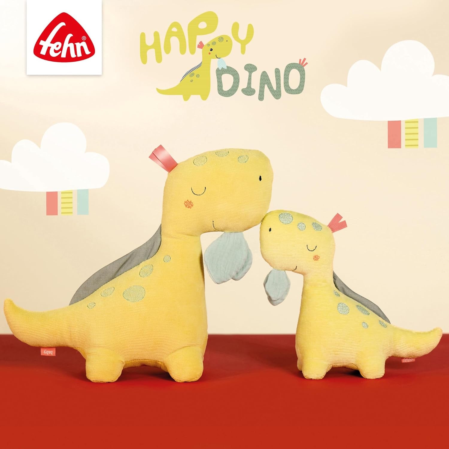 Fehn Activity Spiral Dino - giocattolo per passeggino spingi e tira - dinosauro per lettino, parco giochi, carrozzina e seggiolino auto - gioco di attività motoria per neonati e bambini da 0+ mesi Baby Toys Naty Shop